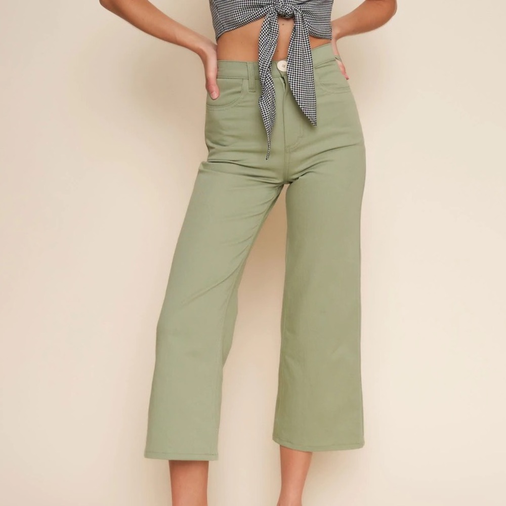 Whimsy & Row Flora Wide Leg Pant in Sage
